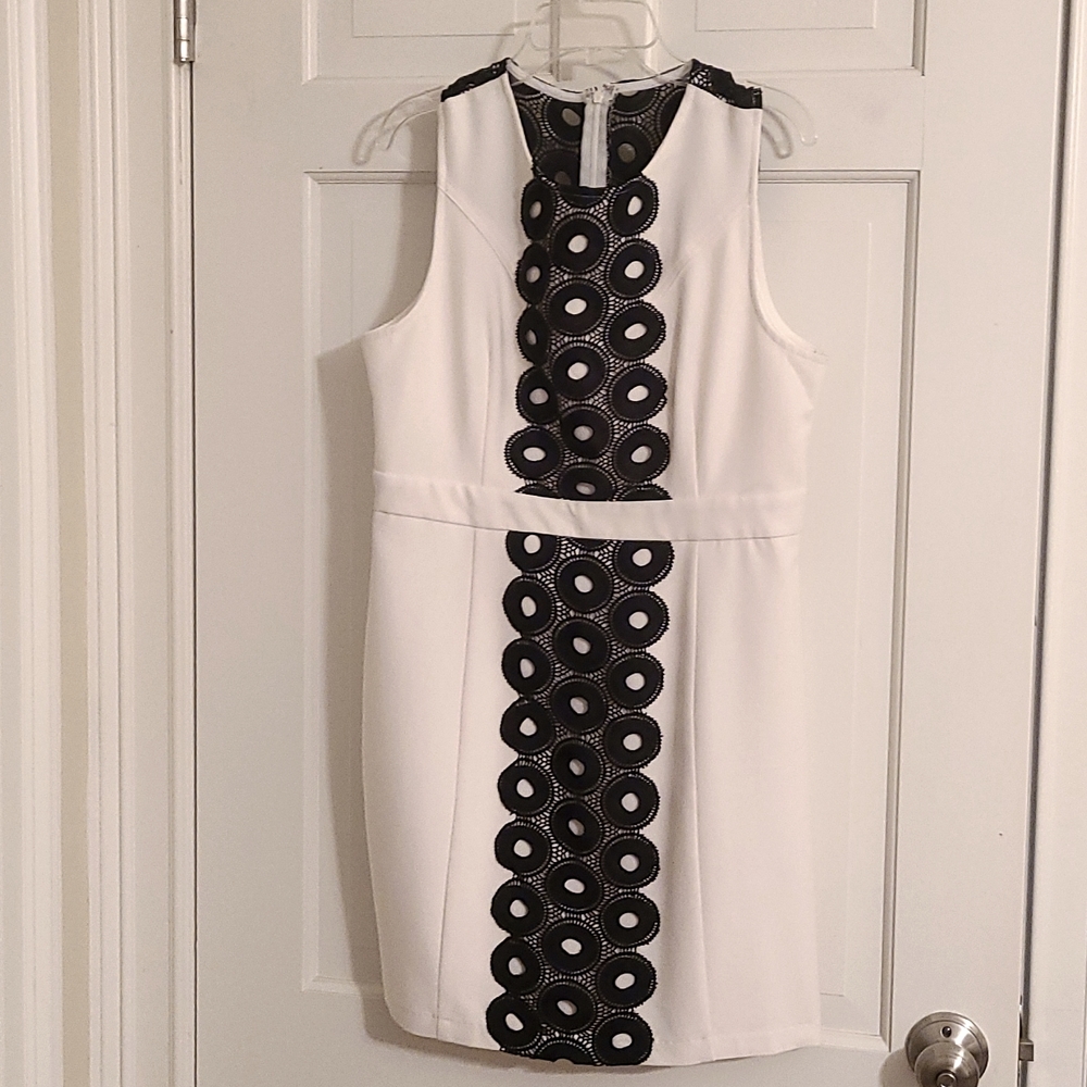 Formal black and white dress